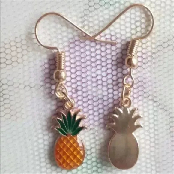 NWOT Pineapple π Green-Yellow Drop Earrings. Women's Fashion Accessories.