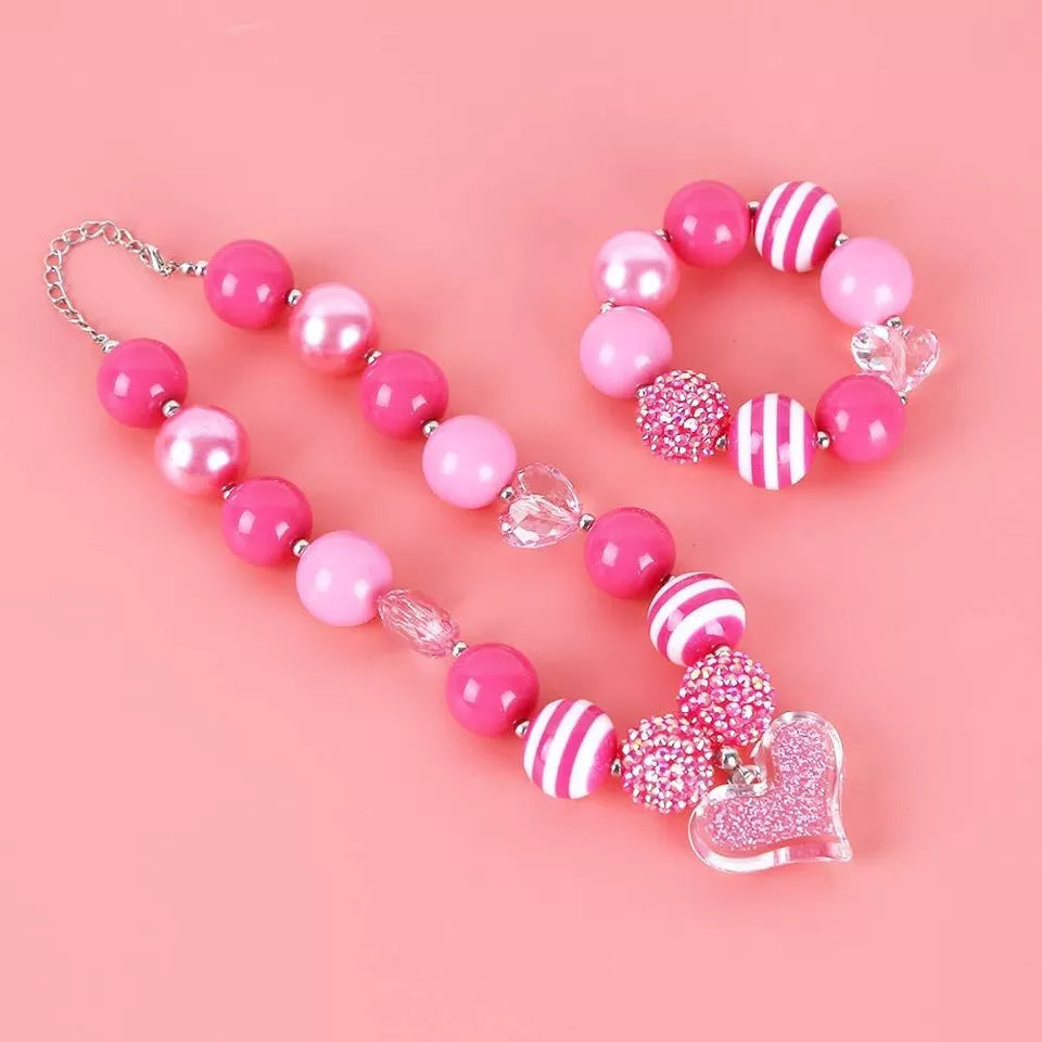 NWT 3 otters Little Girls Necklace Bracelet Bead for Toddler Set Easter Basket