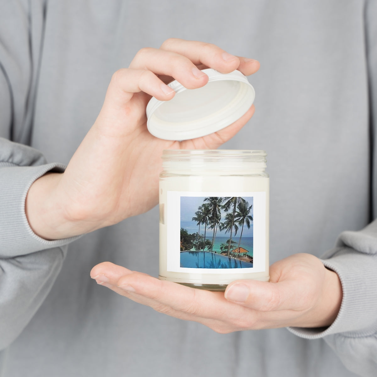 " Beautiful Scenery " Design Scented Candles, 9oz Holiday Gift Birthday Gift Comfort Spice Scent, Sea Breeze Scent, Vanilla Bean Scent Home Decor