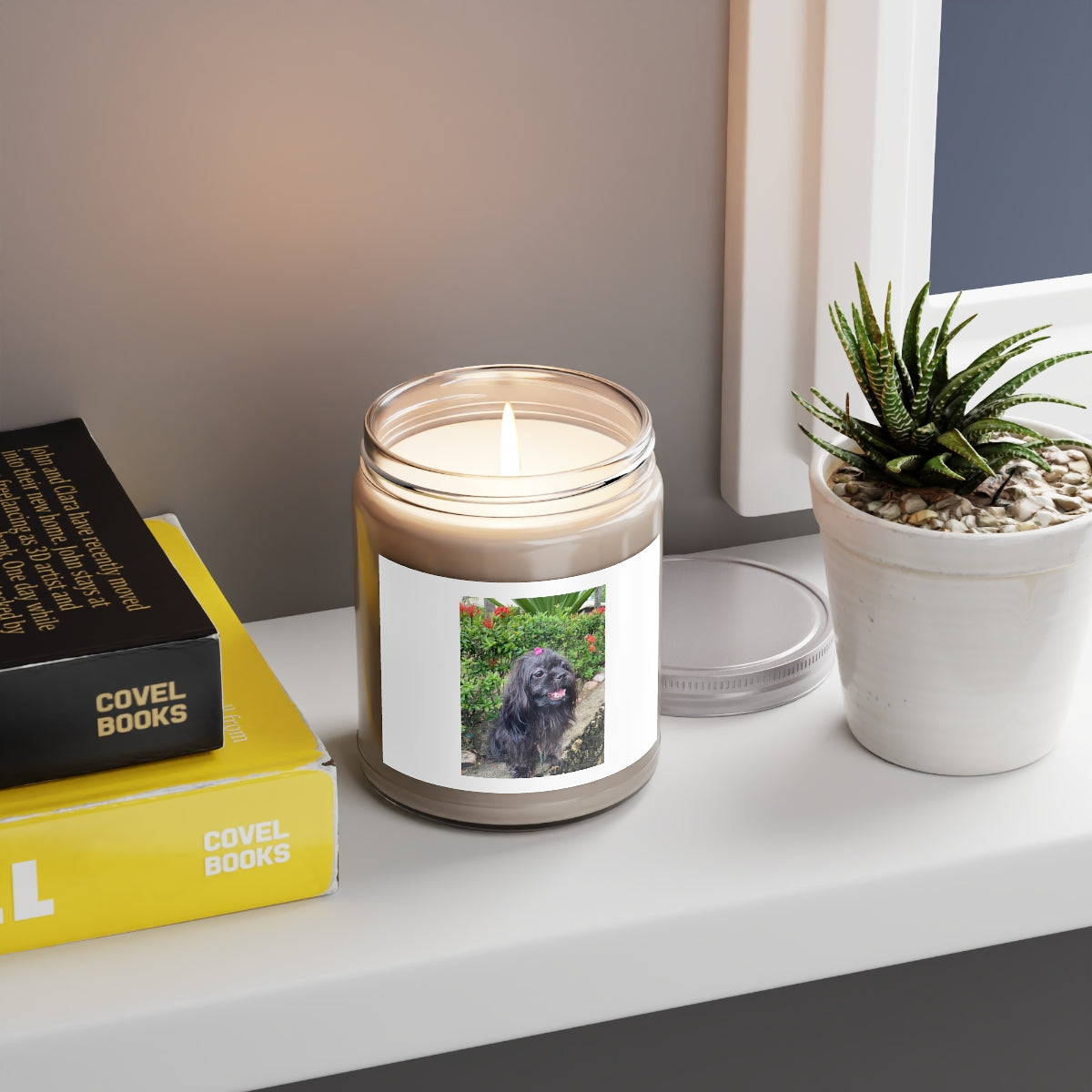 " Black Dog " Design Scented Candles, 9oz Holiday Gift Birthday Gift Comfort Spice Scent, Sea Breeze Scent, Vanilla Bean Scent Home Decor