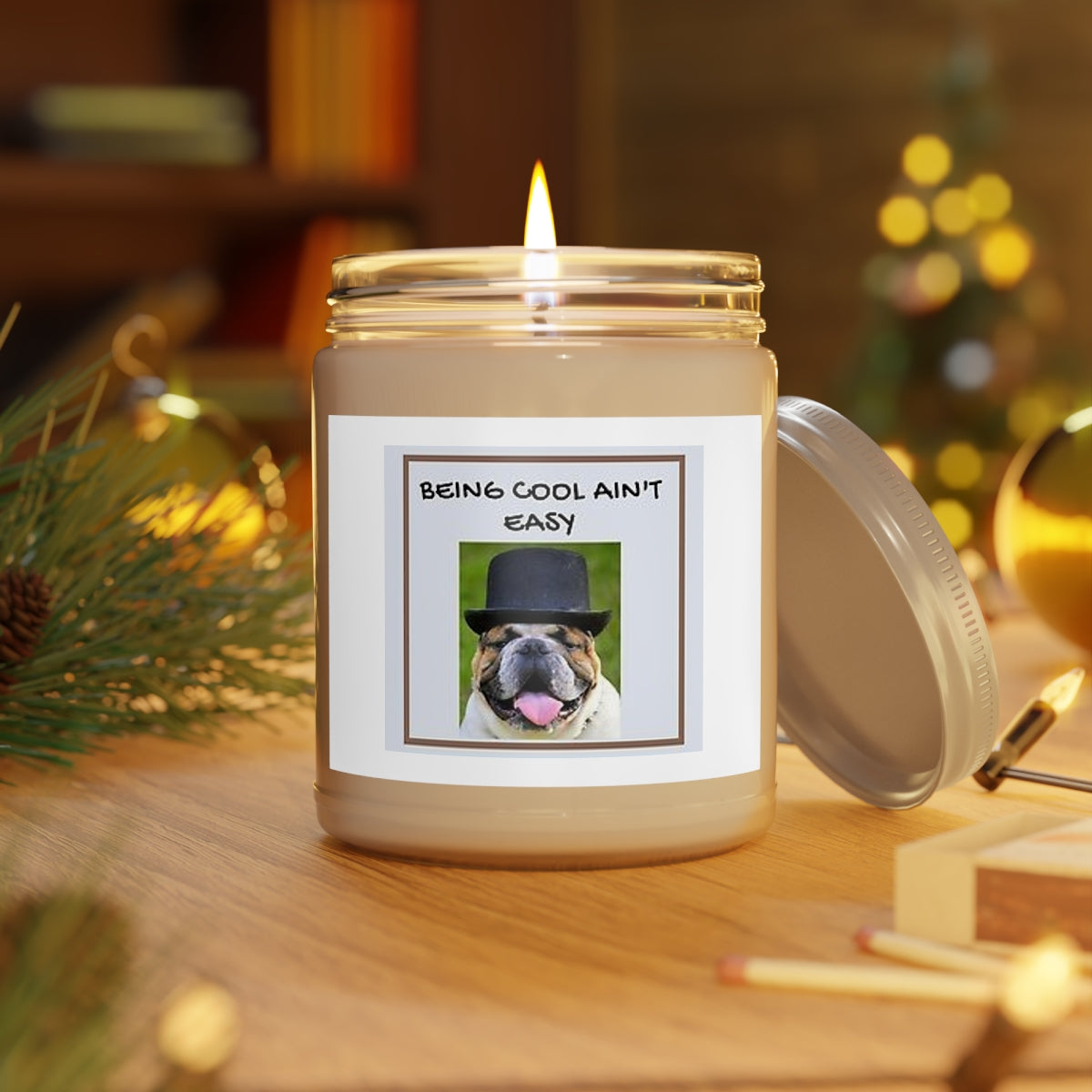 " Being Cool Ain't Easy " Scented Candles, 9oz Holiday Birthday Gift Comfort Spice, Sea Breeze, Vanilla Bean Scent