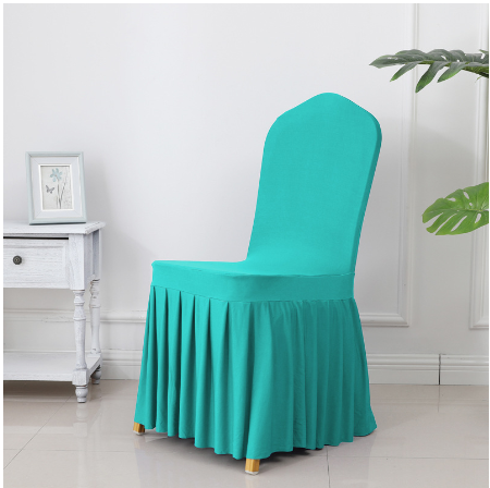 3pcs Wedding Spandex Chair Cover With Pleated Ruffled Skirt