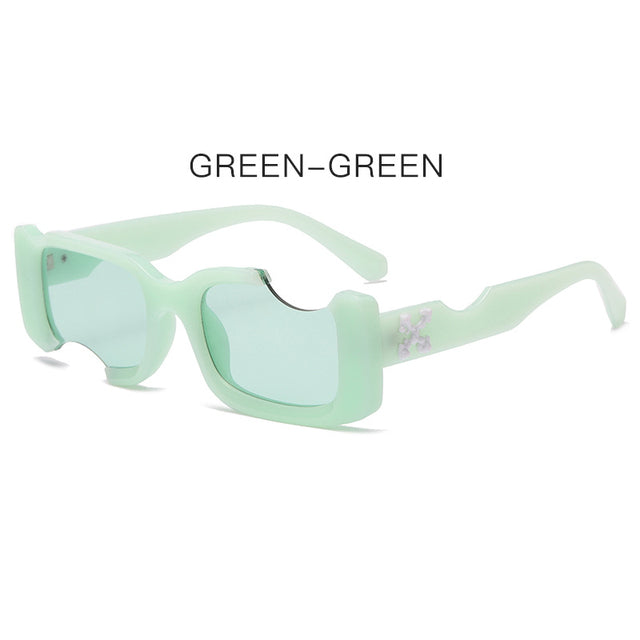 3pcs Off Notch Hole Design Hip Hop Sun Glasses Women's Fashion Accessories