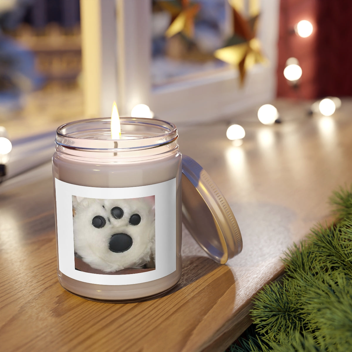 " White Paw " Design Scented Candles, 9oz Holiday Gift Birthday Gift Comfort Spice Scent, Sea Breeze Scent, Vanilla Bean Scent Home Decor
