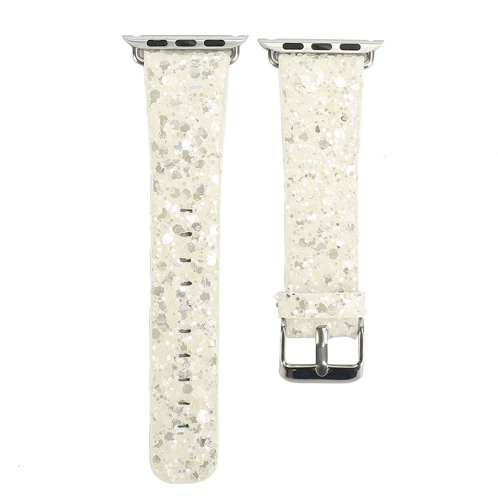 3pcs Leather Band for Apple Watch Series 6 SE 5/4/3 Bling Strap for iWatch