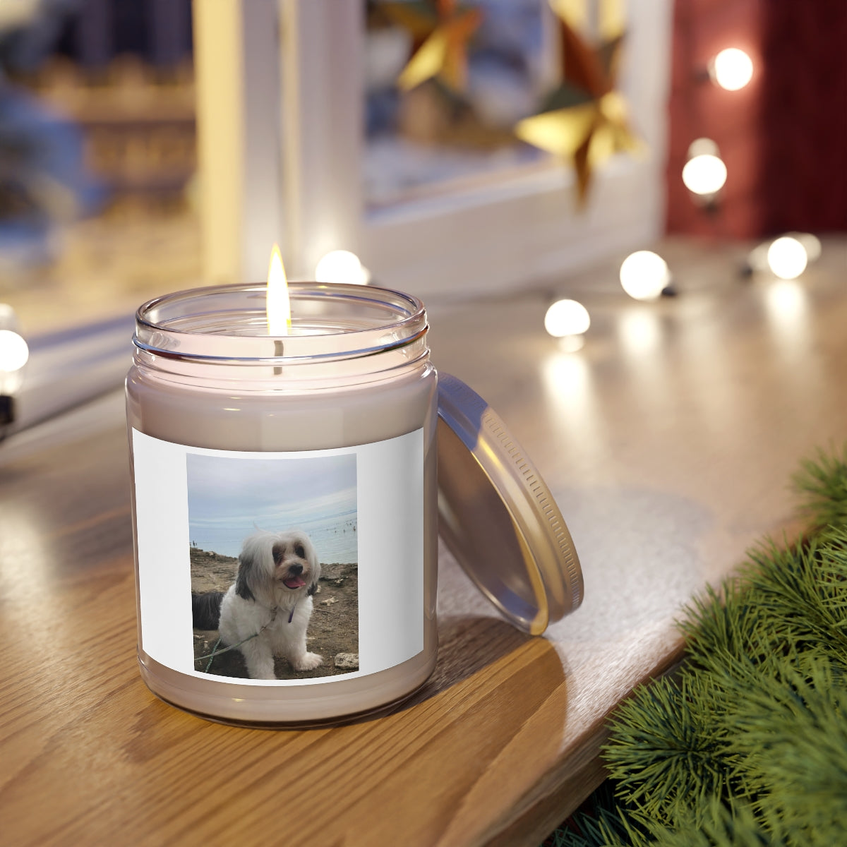 " Cute Dog " Design Scented Candles, 9oz Holiday Gift Birthday Gift Comfort Spice Scent, Sea Breeze Scent, Vanilla Bean Scent Home Decor