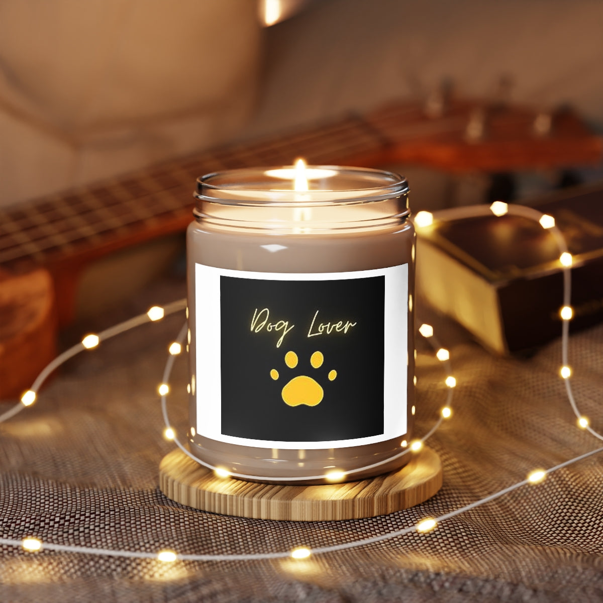 " Dog Lover " With Paw Design Scented Candles, 9oz Holiday Gift Birthday Gift Comfort Spice Scent, Sea Breeze Scent, Vanilla Bean Scent Home Decor