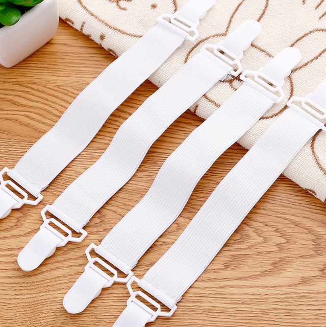 4PCS/Set Clip Bed Sheet Belt Fastener Mattress Elastic Non-Slip Clip Blanket Gripper