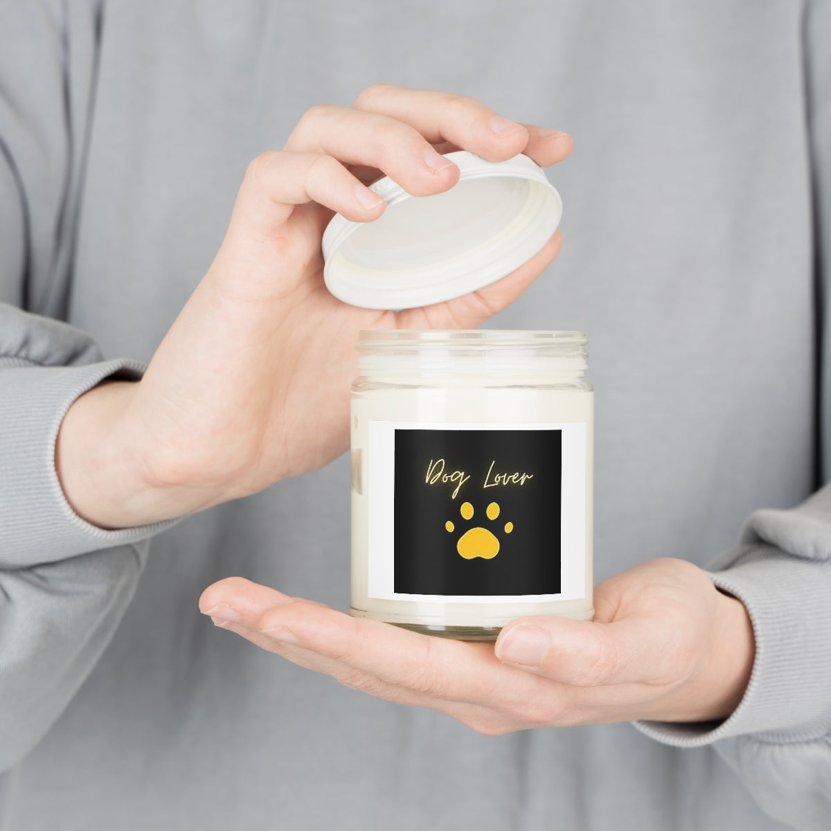 " Dog Lover " With Paw Design Scented Candles, 9oz Holiday Gift Birthday Gift Comfort Spice Scent, Sea Breeze Scent, Vanilla Bean Scent Home Decor