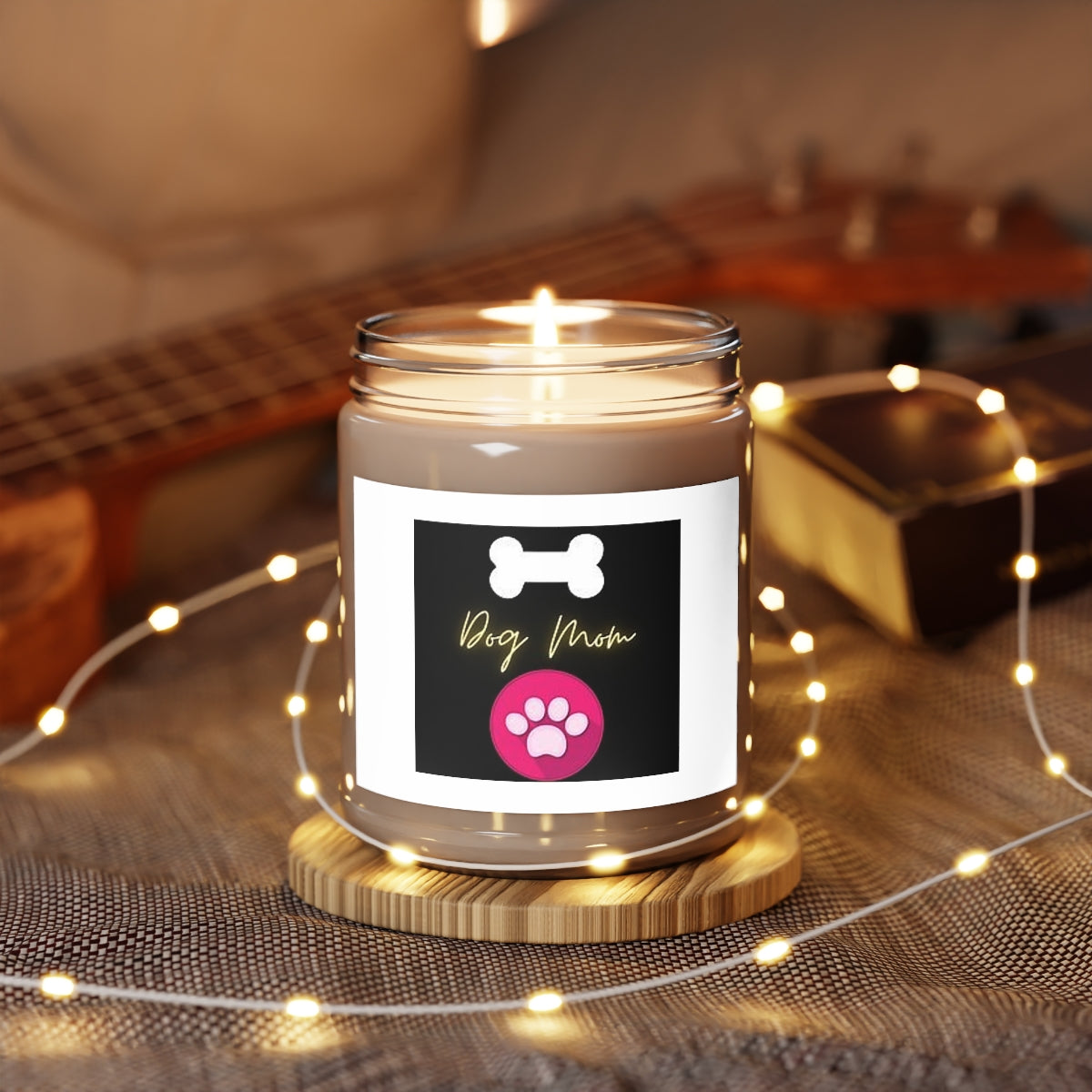 " Dog Mom " Design Scented Candles, 9oz Holiday Gift Birthday Gift Comfort Spice Scent, Sea Breeze Scent, Vanilla Bean Scent Home Decor
