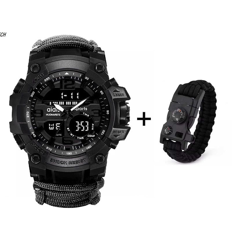 LED Watch with compass 30M Waterproof men's Sports Watch Men Sport Watch Shock Sport Watches Electronic Wristwatches