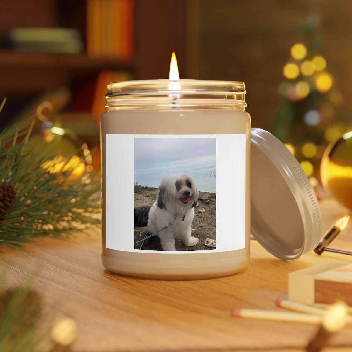 " Cute Dog " Design Scented Candles, 9oz Holiday Gift Birthday Gift Comfort Spice Scent, Sea Breeze Scent, Vanilla Bean Scent Home Decor