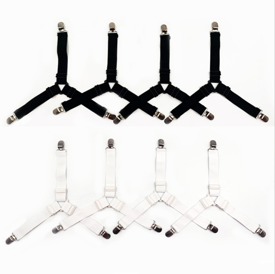 4PCS/Set Clip Bed Sheet Belt Fastener Mattress Elastic Non-Slip Clip Blanket Gripper