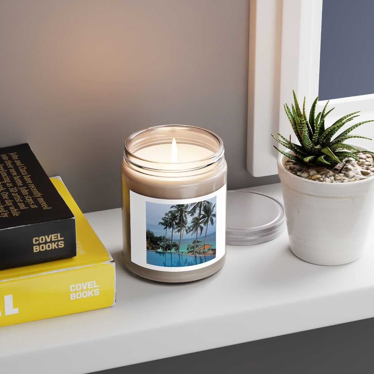 " Beautiful Scenery " Design Scented Candles, 9oz Holiday Gift Birthday Gift Comfort Spice Scent, Sea Breeze Scent, Vanilla Bean Scent Home Decor