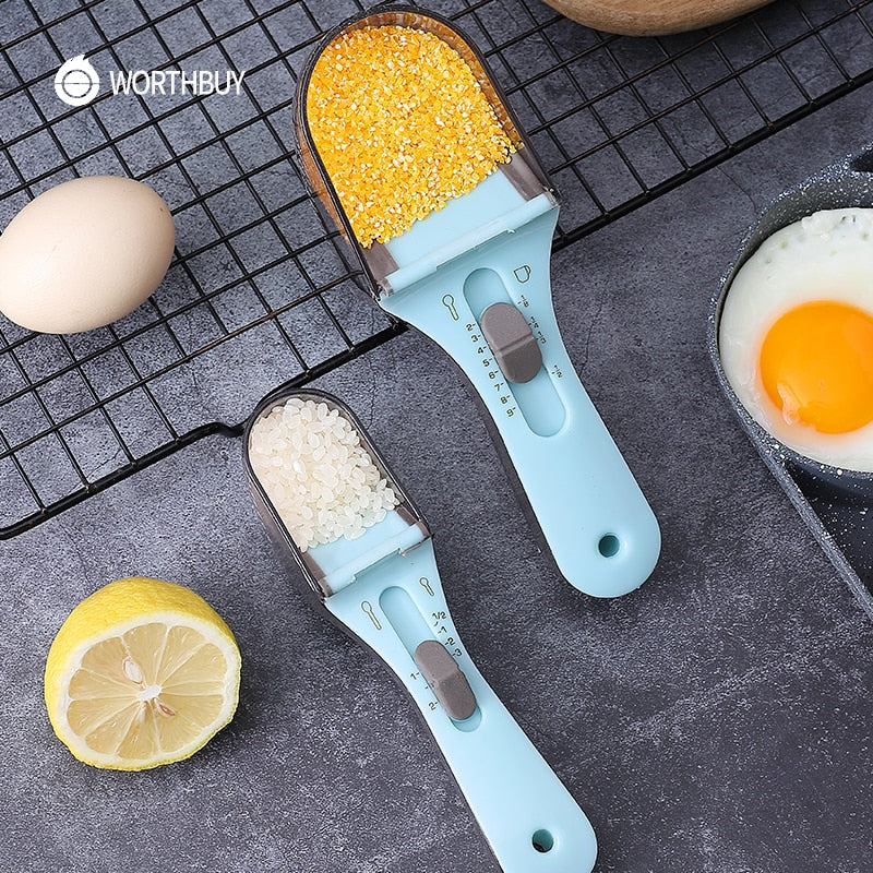 Creative Adjustable Measuring Spoons With Scale Baking Cooking Kitchen Tools