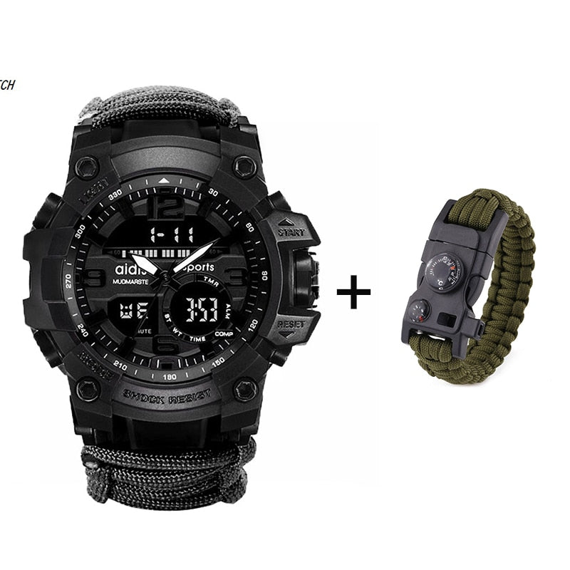 LED Watch with compass 30M Waterproof men's Sports Watch Men Sport Watch Shock Sport Watches Electronic Wristwatches