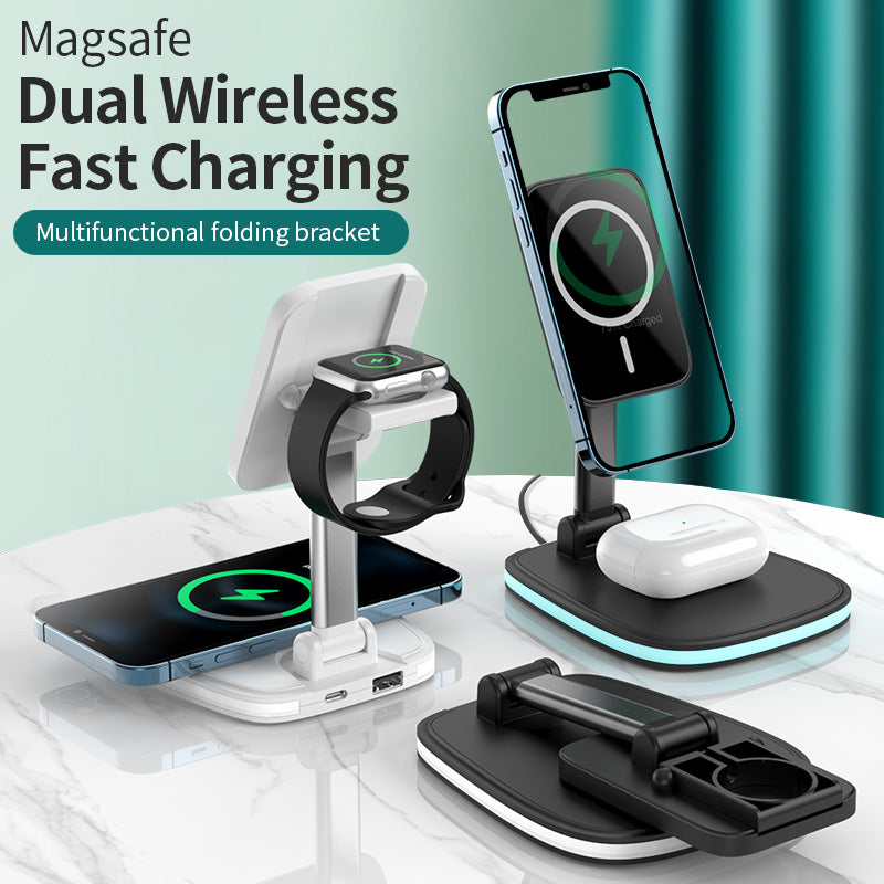 3in1 15W Folding Wireless Magnetic Charger Universal Charging Fast Convenient