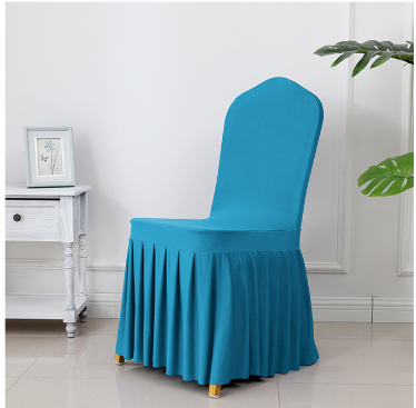 3pcs Wedding Spandex Chair Cover With Pleated Ruffled Skirt