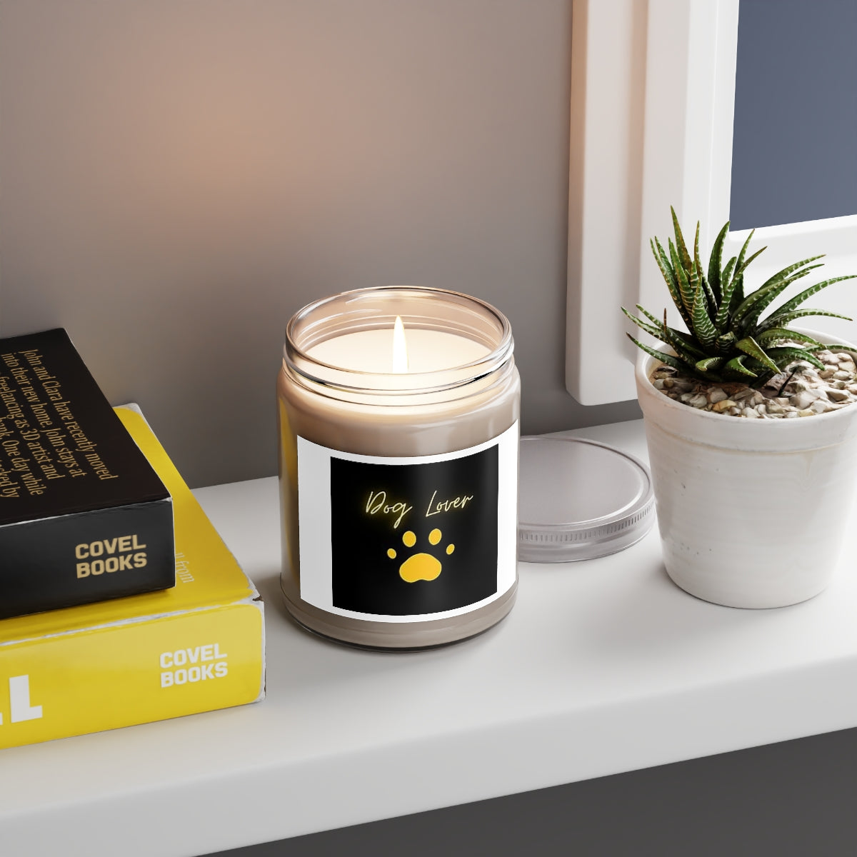 " Dog Lover " With Paw Design Scented Candles, 9oz Holiday Gift Birthday Gift Comfort Spice Scent, Sea Breeze Scent, Vanilla Bean Scent Home Decor