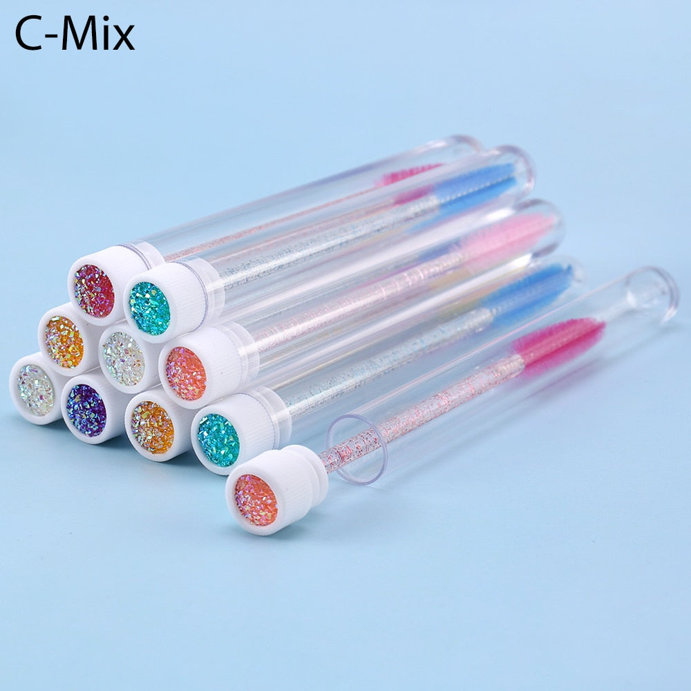 Eyelash Extender Disposable Eyebrow Brush Separate Tube Design Charming Diamond Bottom Mascara Stick Applicator