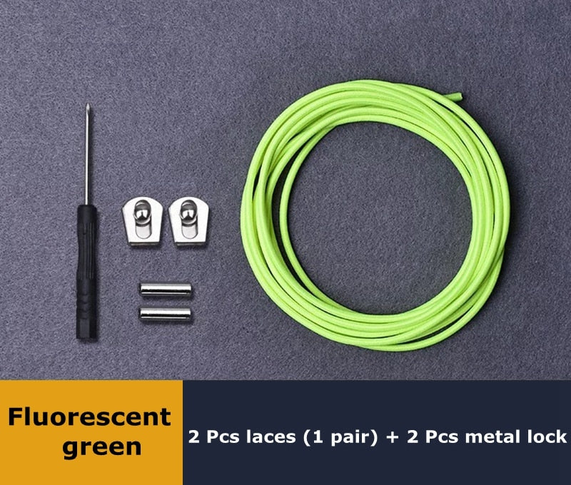 3 Pairs New Elastic Shoelaces No Tie Shoe Laces Round Kids Adult Quick Locking Shoelace Outdoor Leisure Sneakers Lazy Lace