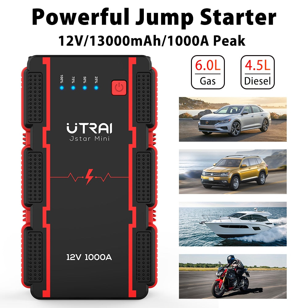UTRAI 1000A Jump Starter Power Bank Starting Device Portable Charger Emergency Booster 12V Car Battery Jump Starter