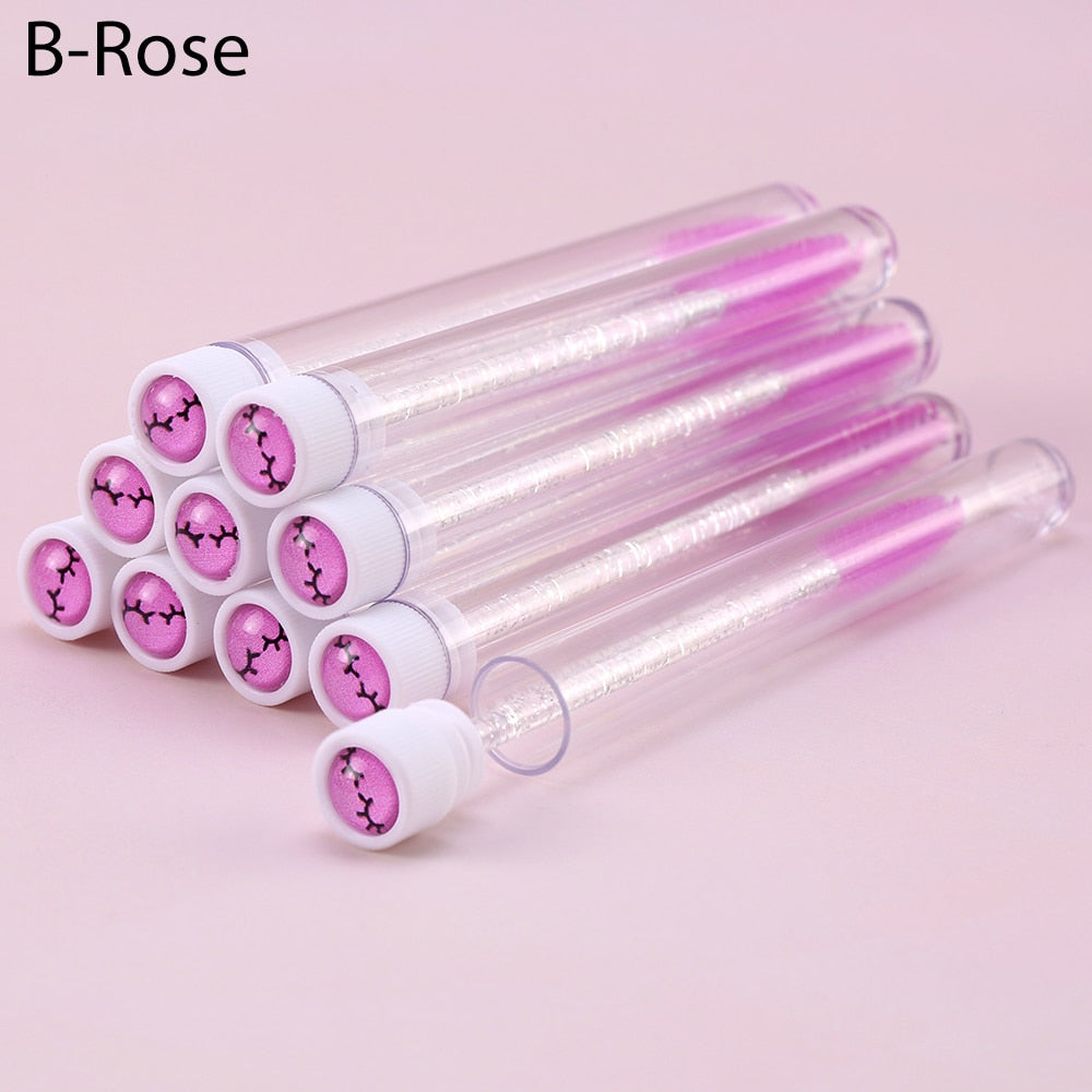 Eyelash Extender Disposable Eyebrow Brush Separate Tube Design Charming Diamond Bottom Mascara Stick Applicator