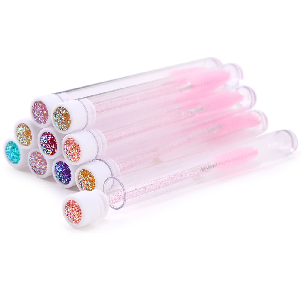 Eyelash Extender Disposable Eyebrow Brush Separate Tube Design Charming Diamond Bottom Mascara Stick Applicator