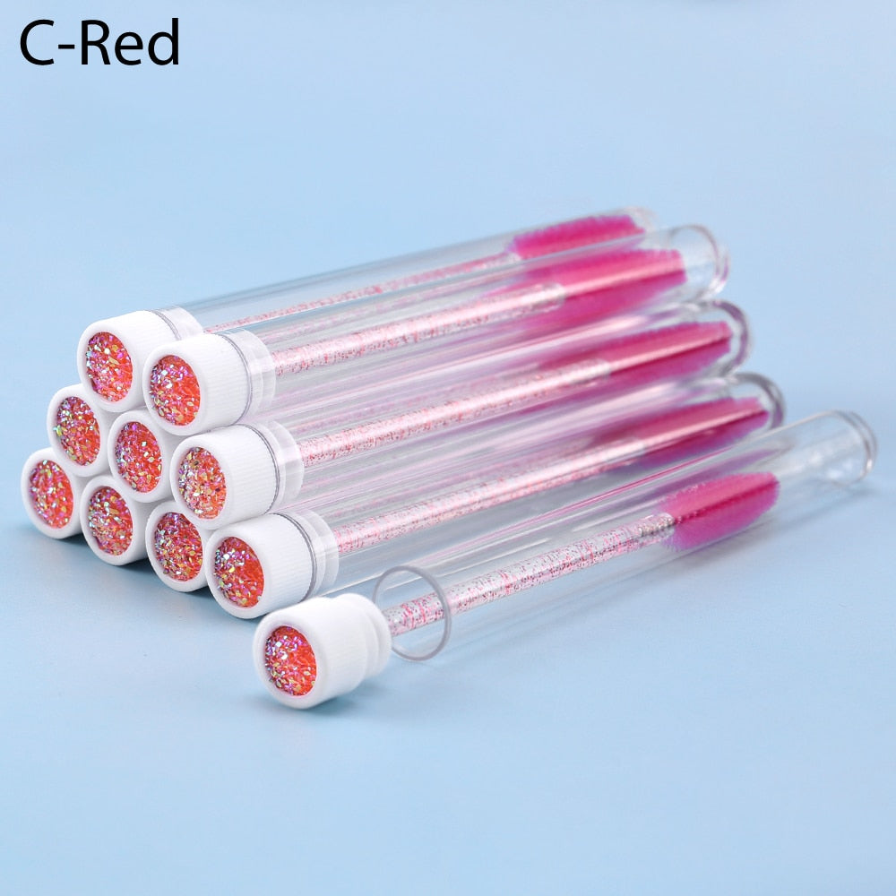 Eyelash Extender Disposable Eyebrow Brush Separate Tube Design Charming Diamond Bottom Mascara Stick Applicator