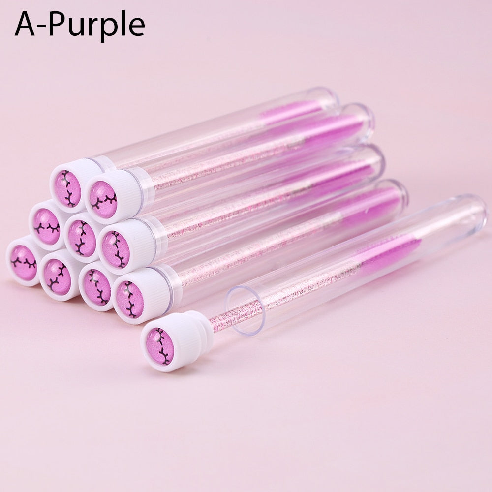 Eyelash Extender Disposable Eyebrow Brush Separate Tube Design Charming Diamond Bottom Mascara Stick Applicator