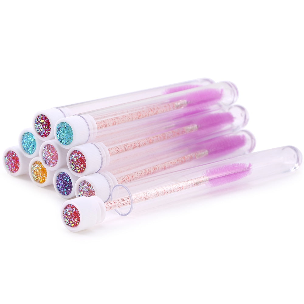 Eyelash Extender Disposable Eyebrow Brush Separate Tube Design Charming Diamond Bottom Mascara Stick Applicator
