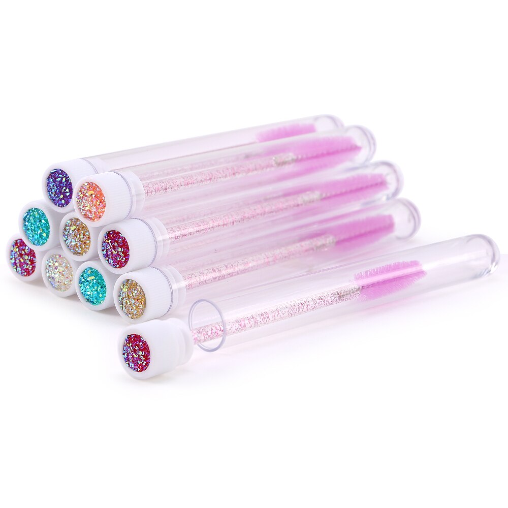 Eyelash Extender Disposable Eyebrow Brush Separate Tube Design Charming Diamond Bottom Mascara Stick Applicator