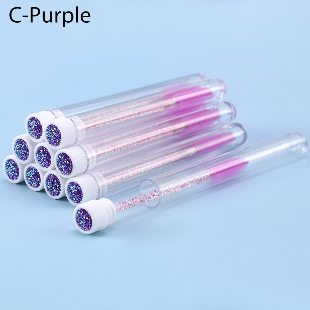 Eyelash Extender Disposable Eyebrow Brush Separate Tube Design Charming Diamond Bottom Mascara Stick Applicator