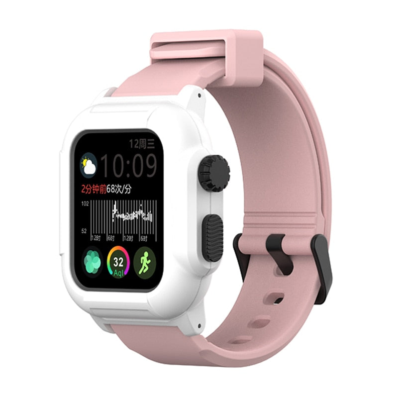 Silicone Band Case For Apple Watch Case Series 6 se 5 4 3 2 Waterproof Sports 44mm 42mm 40mm Strap Shockproof Frame transparent