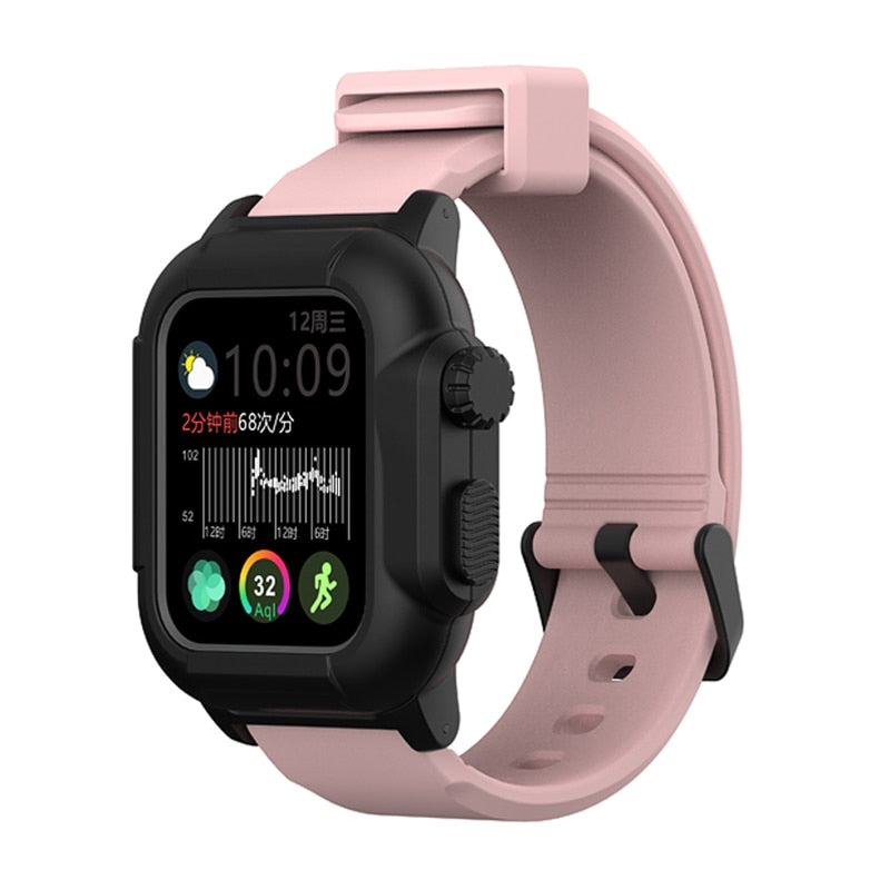 Silicone Band Case For Apple Watch Case Series 6 se 5 4 3 2 Waterproof Sports 44mm 42mm 40mm Strap Shockproof Frame transparent