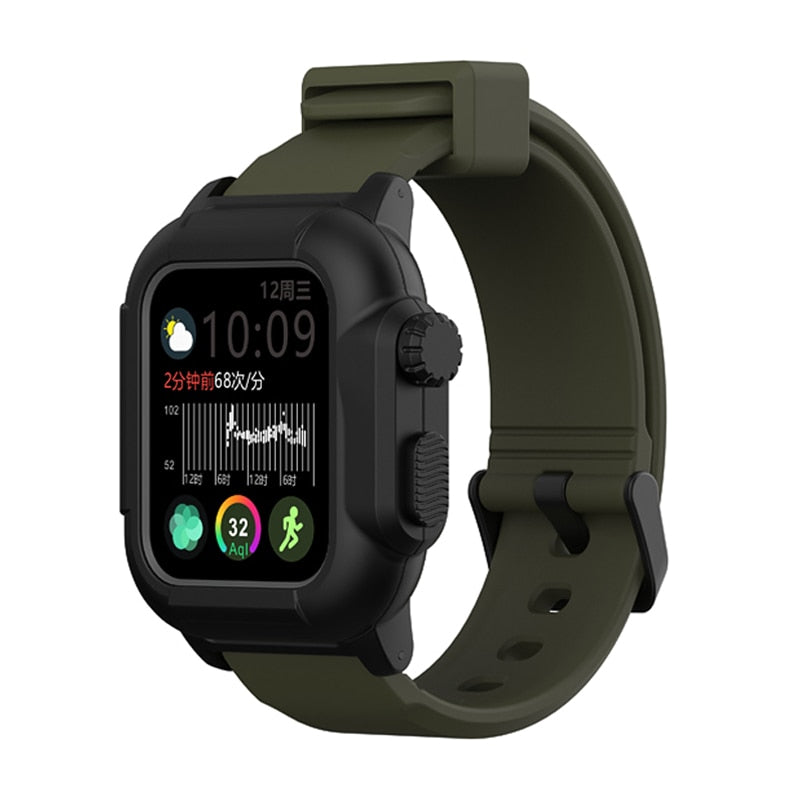 Silicone Band Case For Apple Watch Case Series 6 se 5 4 3 2 Waterproof Sports 44mm 42mm 40mm Strap Shockproof Frame transparent
