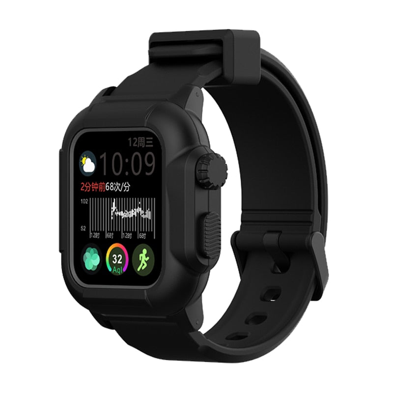 Silicone Band Case For Apple Watch Case Series 6 se 5 4 3 2 Waterproof Sports 44mm 42mm 40mm Strap Shockproof Frame transparent