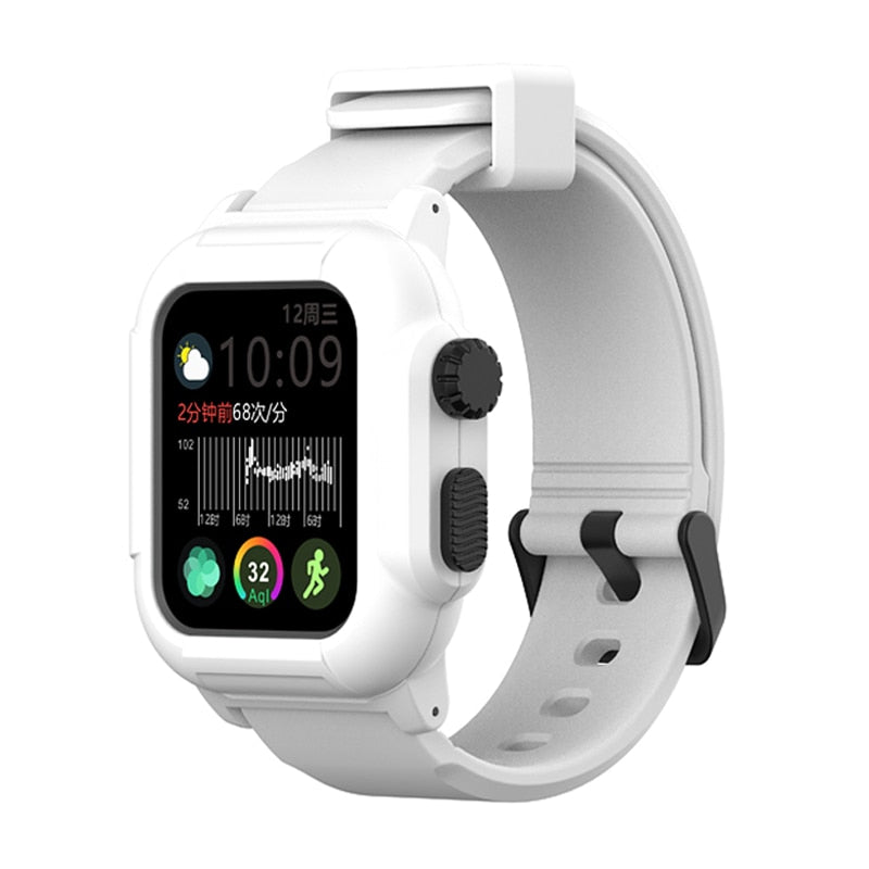Silicone Band Case For Apple Watch Case Series 6 se 5 4 3 2 Waterproof Sports 44mm 42mm 40mm Strap Shockproof Frame transparent