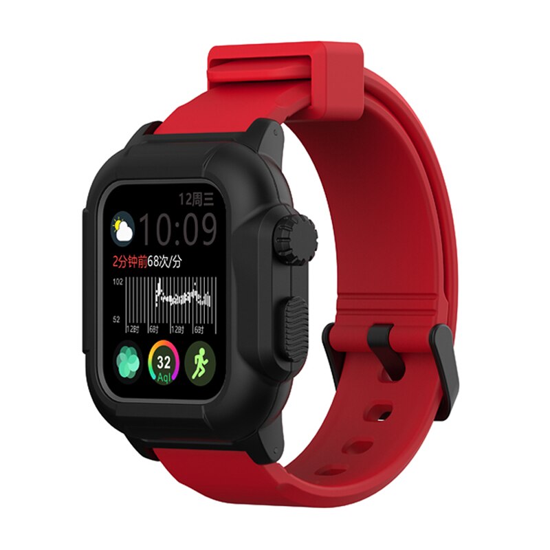 Silicone Band Case For Apple Watch Case Series 6 se 5 4 3 2 Waterproof Sports 44mm 42mm 40mm Strap Shockproof Frame transparent