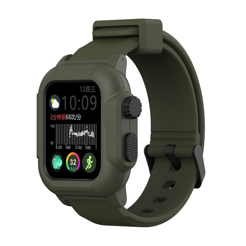 Silicone Band Case For Apple Watch Case Series 6 se 5 4 3 2 Waterproof Sports 44mm 42mm 40mm Strap Shockproof Frame transparent
