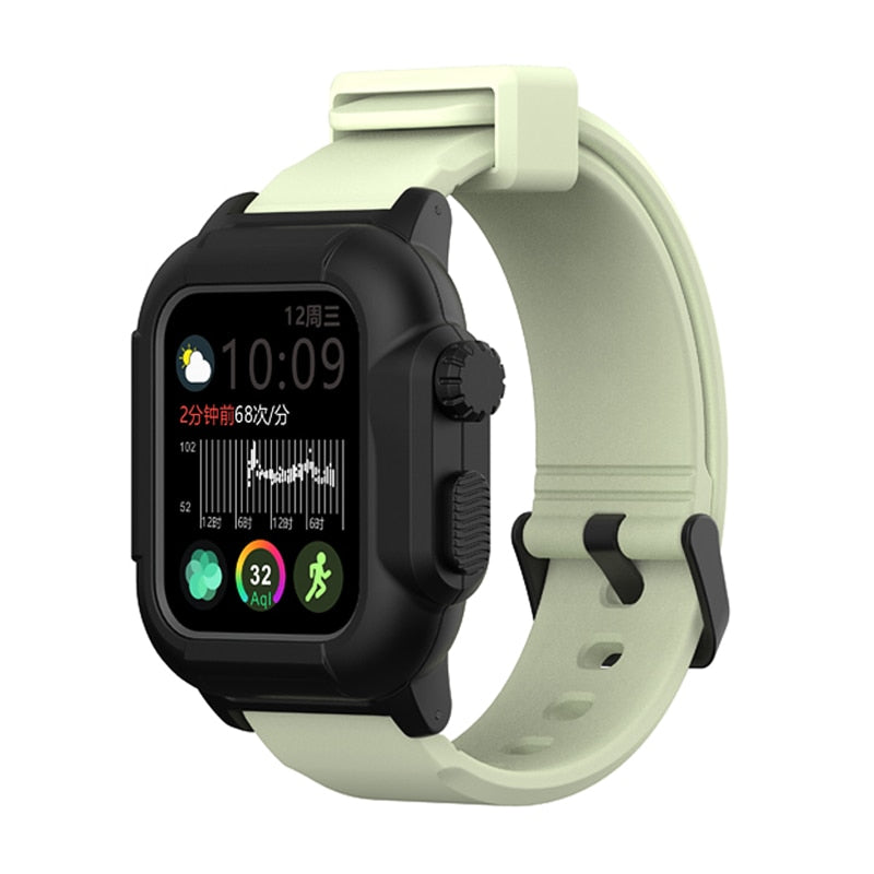 Silicone Band Case For Apple Watch Case Series 6 se 5 4 3 2 Waterproof Sports 44mm 42mm 40mm Strap Shockproof Frame transparent