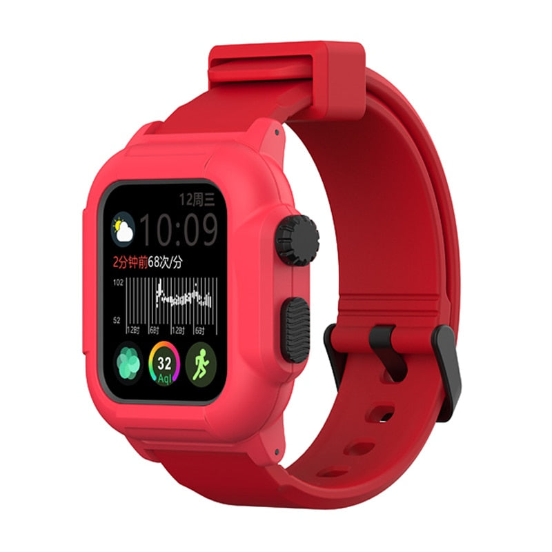 Silicone Band Case For Apple Watch Case Series 6 se 5 4 3 2 Waterproof Sports 44mm 42mm 40mm Strap Shockproof Frame transparent