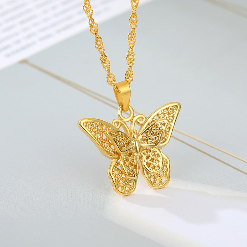 Vintage Butterfly Necklace For Women Stainless Steel Blade Snake Chains Aesthetic Charms Choker Women jewelry Gift