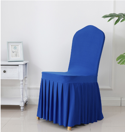 3pcs Wedding Spandex Chair Cover With Pleated Ruffled Skirt