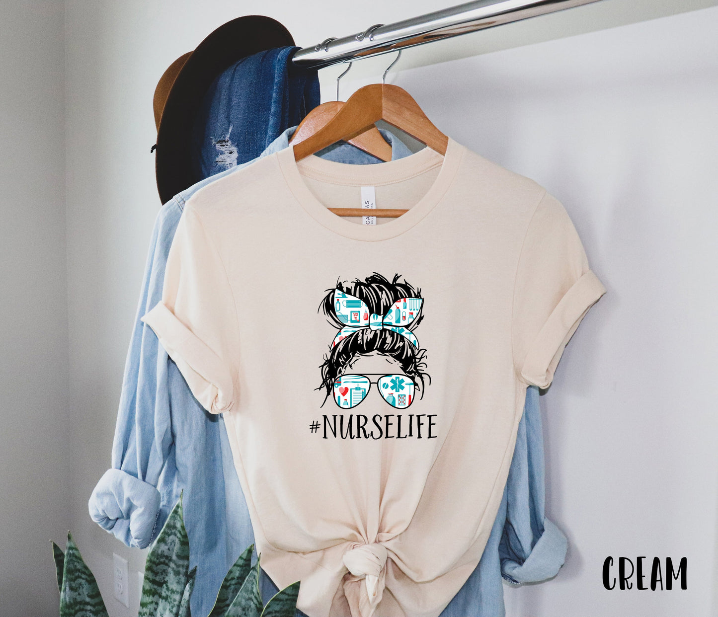 Messy Bun Nurse Life Short Sleeve Shirt