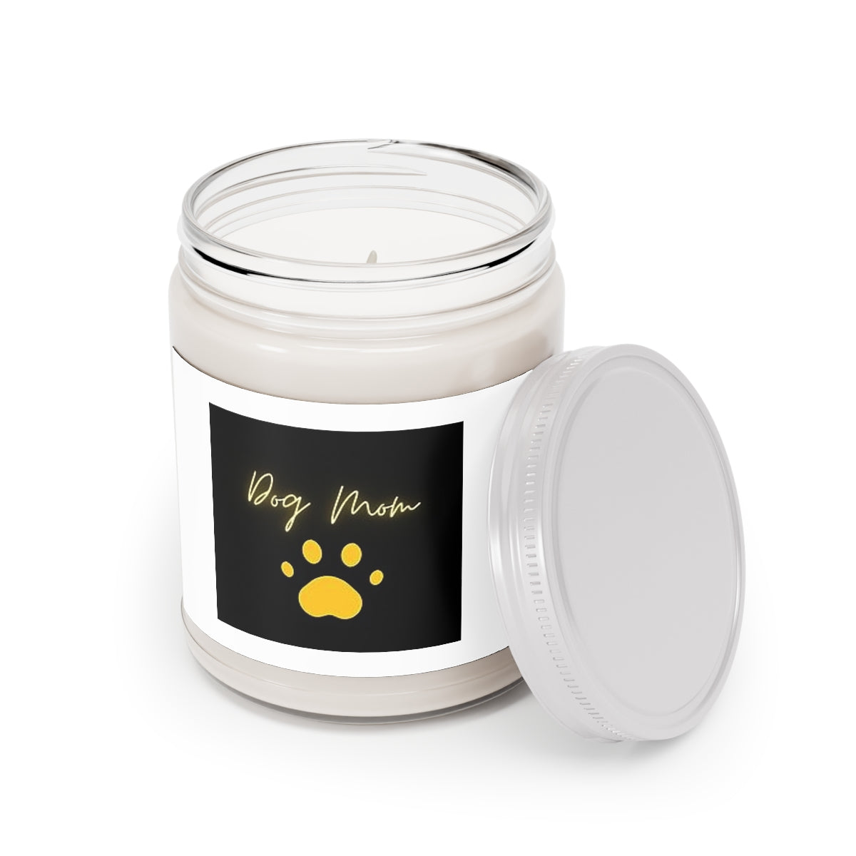 " Dog Mom " with Paw Design Scented Candles, 9oz Holiday Gift Birthday Gift Comfort Spice Scent, Sea Breeze Scent, Vanilla Bean Scent Home Decor