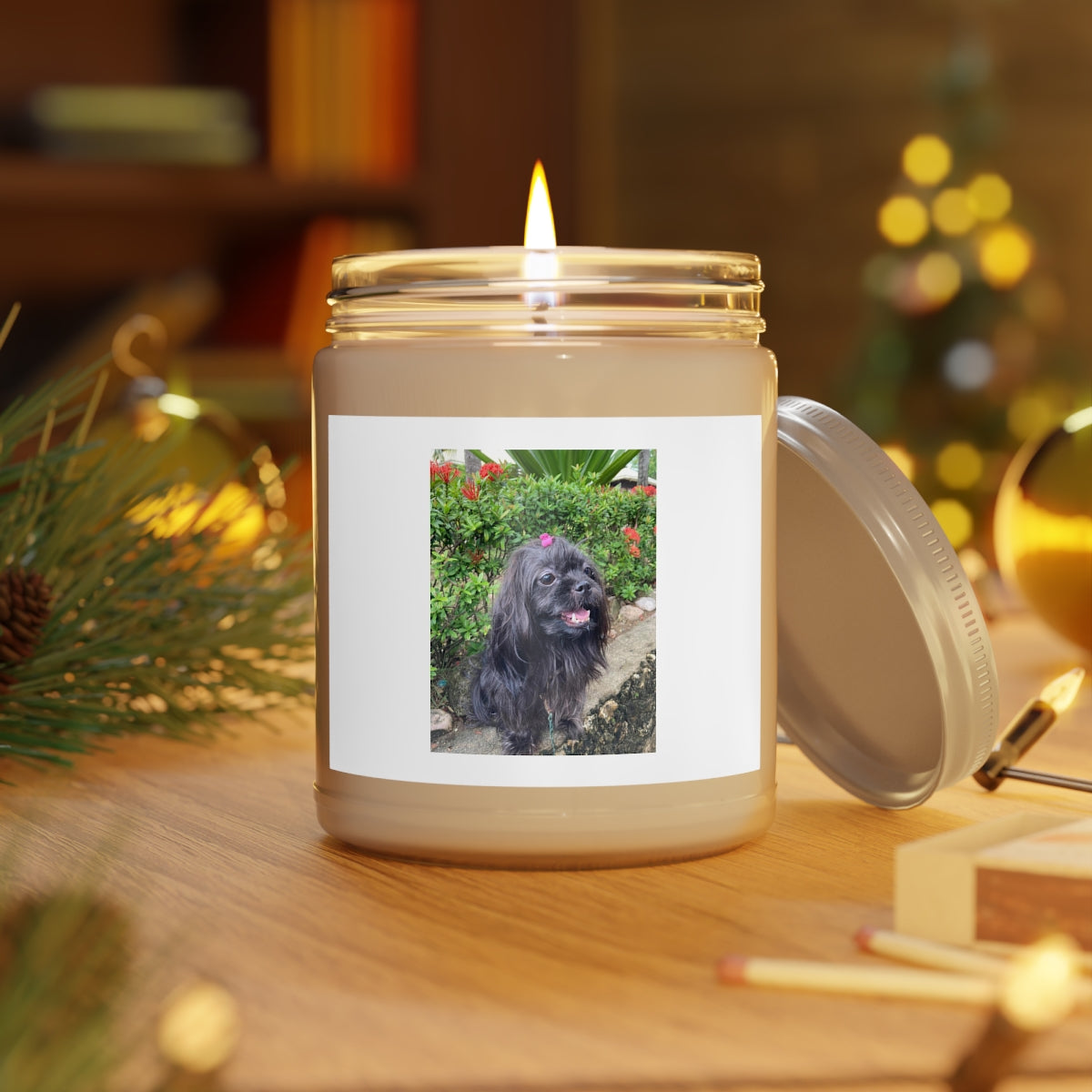 " Black Dog " Design Scented Candles, 9oz Holiday Gift Birthday Gift Comfort Spice Scent, Sea Breeze Scent, Vanilla Bean Scent Home Decor