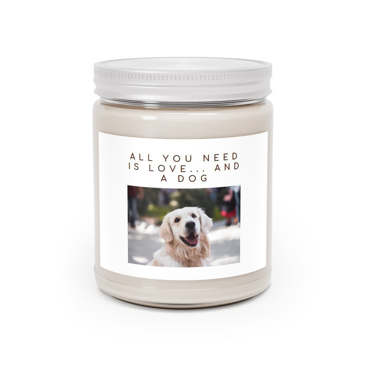 " All You Need Is Love And A Dog " Scented Candles, 9oz Holiday Birthday Gift Comfort Spice, Sea Breeze, Vanilla Bean Scent