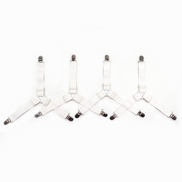4PCS/Set Clip Bed Sheet Belt Fastener Mattress Elastic Non-Slip Clip Blanket Gripper