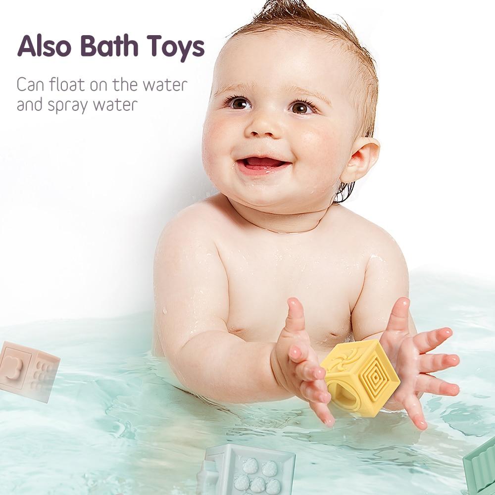 Soft and Durable, Easy to Squeeze and Stack Baby Building Blocks